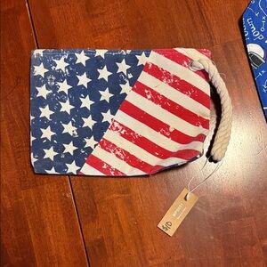 American Flag Clutch with Rope Handle